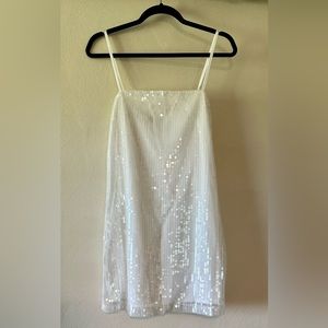 NWT 12th Tribe Small White Sequins Mini Dress